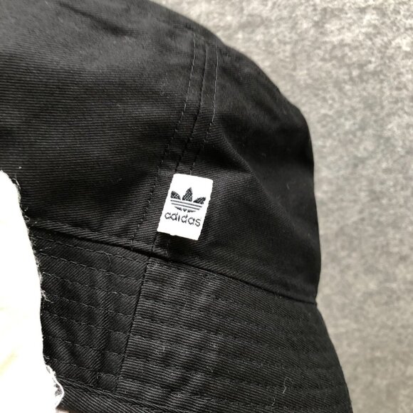 Adidas Originals Bucket Hat Unisex S/M Black Cotton Trefoil Logo - Picture 5 of 9